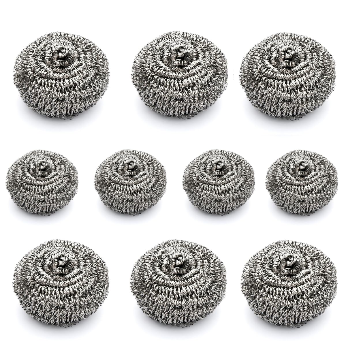 SHAGUN Stainless Steel Scrubber Heavy Duty Metal Scouring Pad for Tough Grease Removal, Rust-Free & Durable Cleaning for Kitchen, Utensils, Pots, Pans & Bathroom Per 10g (12)